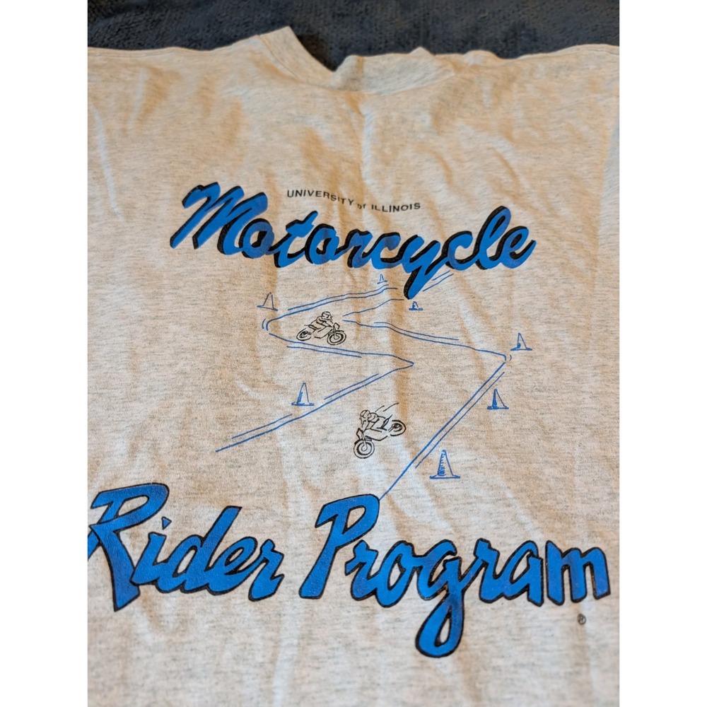 Vintage University of Illinois Motorcycle Rider‎ Program T Shirt size XL